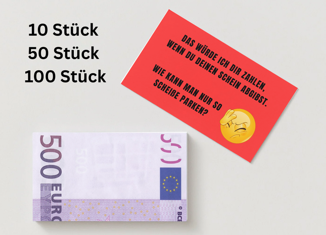 Falschparker Visitenkarten Parkverbot "500€ Design"