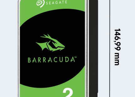 Seagate BarraCuda 2TB, Interne Festplatte HDD, 3.5 Zoll, 7200 U/Min, 256 MB Cache, SATA 6GB/s, silber, inkl. Data Rescue Service (ST2000DMZ08)