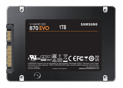 Samsung 870 EVO SATA III 2,5 Zoll SSD, 1 TB, 560 MB/s Lesen, 530 MB/s Schreiben, Interne SSD, Festplatte für schnelle Datenübertragung, MZ-77E1T0B/EU