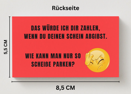 Falschparker Visitenkarten Parkverbot "500€ Design"
