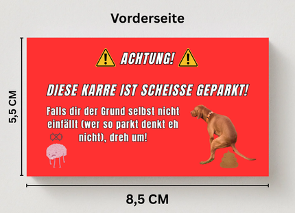 Falschparker Visitenkarte zum Ausfüllen mit Grund